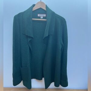 Beyond Threads Dark Green Alpaca/Merino Women's sweater jacket